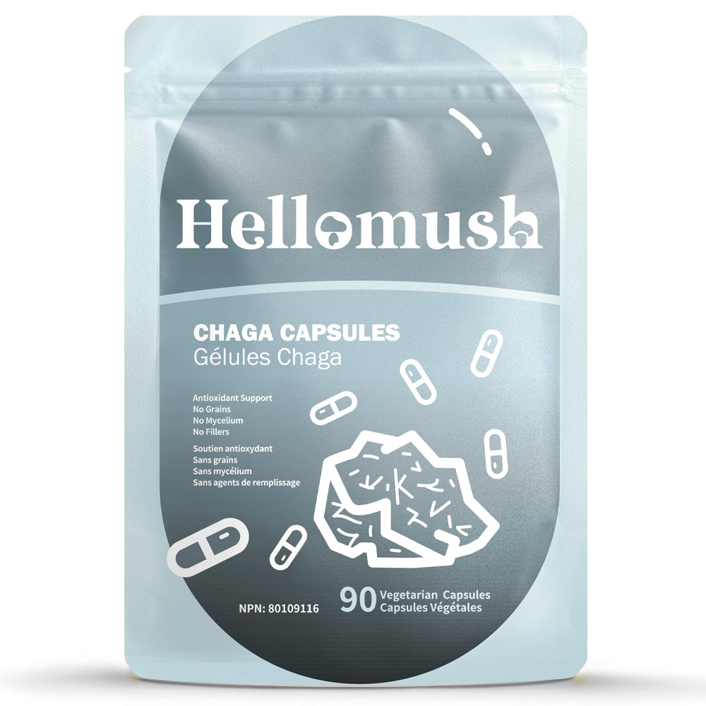 Organic Chaga Mushroom Capsules – Wild-Harvested Chaga Extract – 90 Capsules
