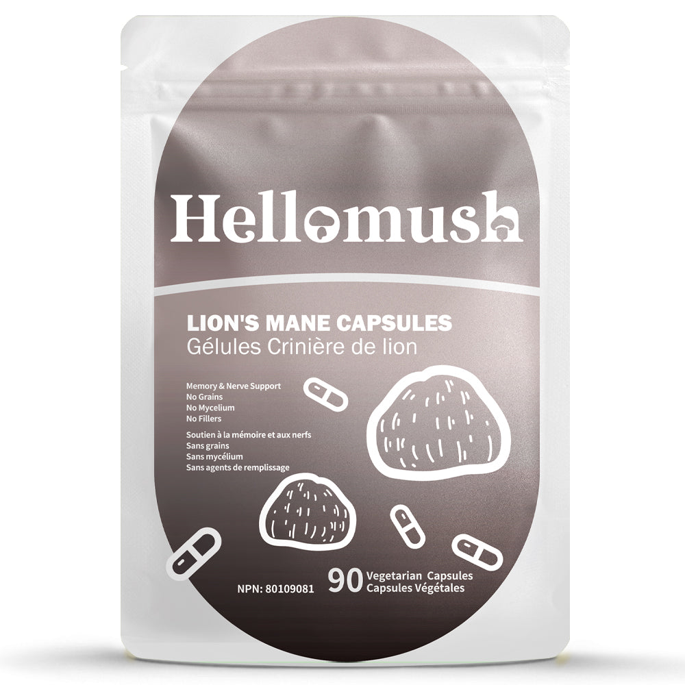 Organic Lion's Mane Mushroom Capsules – Pure Lion's Mane Extract – 90 Capsules