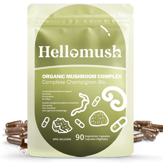 Organic Mushroom Complex Capsules – Lion's Mane, Reishi, Chaga & Cordyceps – 90 Capsules