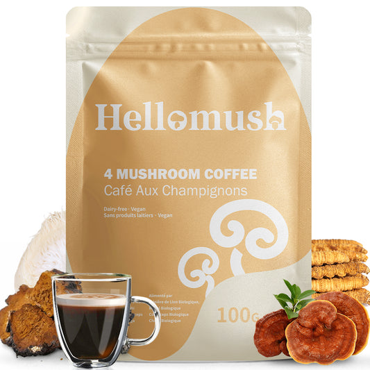 Hellomush Organic Instant Mushroom Coffee — everyday mushroom coffee for immunity and vitality