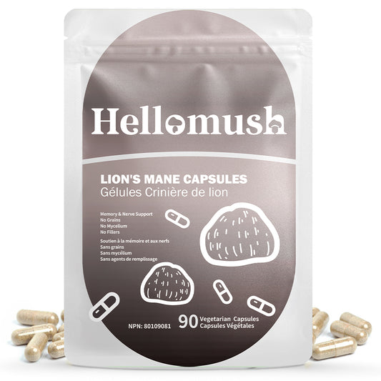 Organic Lion's Mane Mushroom Capsules – Pure Lion's Mane Extract – 90 Capsules