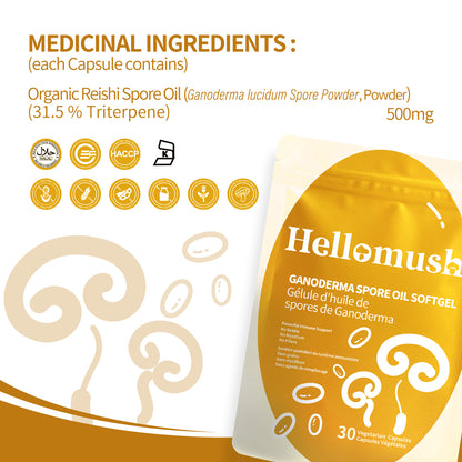 Hellomush Ganoderma Spore Oil Softgel