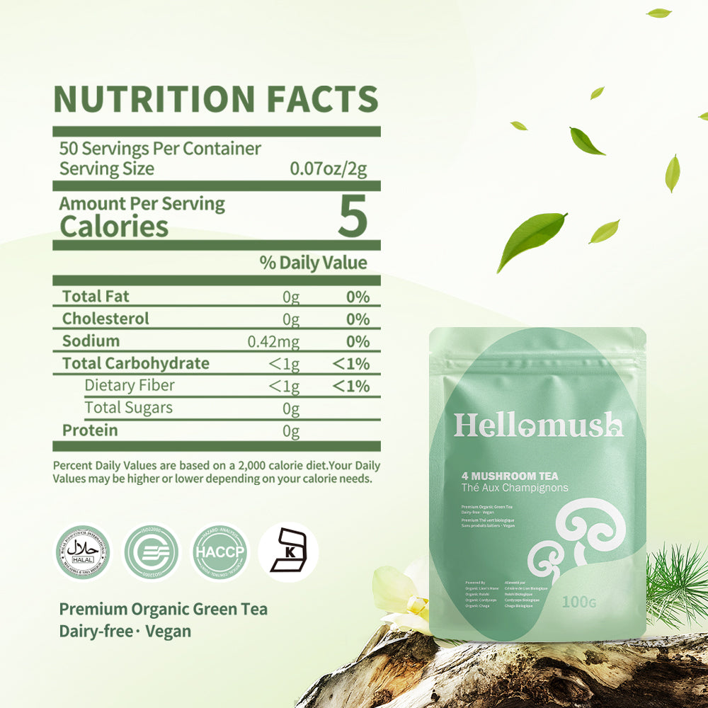 Hellomush Premium Organic 4 Mushroom Tea 100g