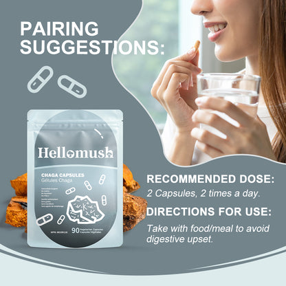 Hellomush Chaga Capsules 90 Caps