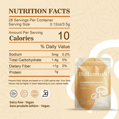 Hellomush Organic 4 Mushroom Coffee 100g