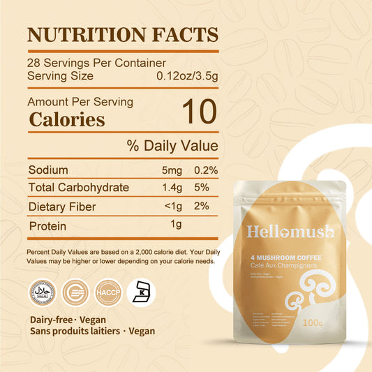 Hellomush Organic 4 Mushroom Coffee 100g