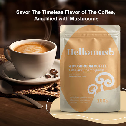 Hellomush Organic 4 Mushroom Coffee 100g