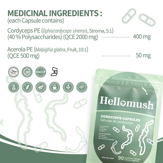 Hellomush Cordyceps Capsules 90 Caps