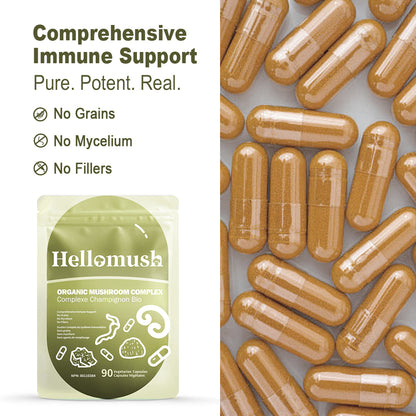 Hellomush Organic Mushroom Complex 90 Caps