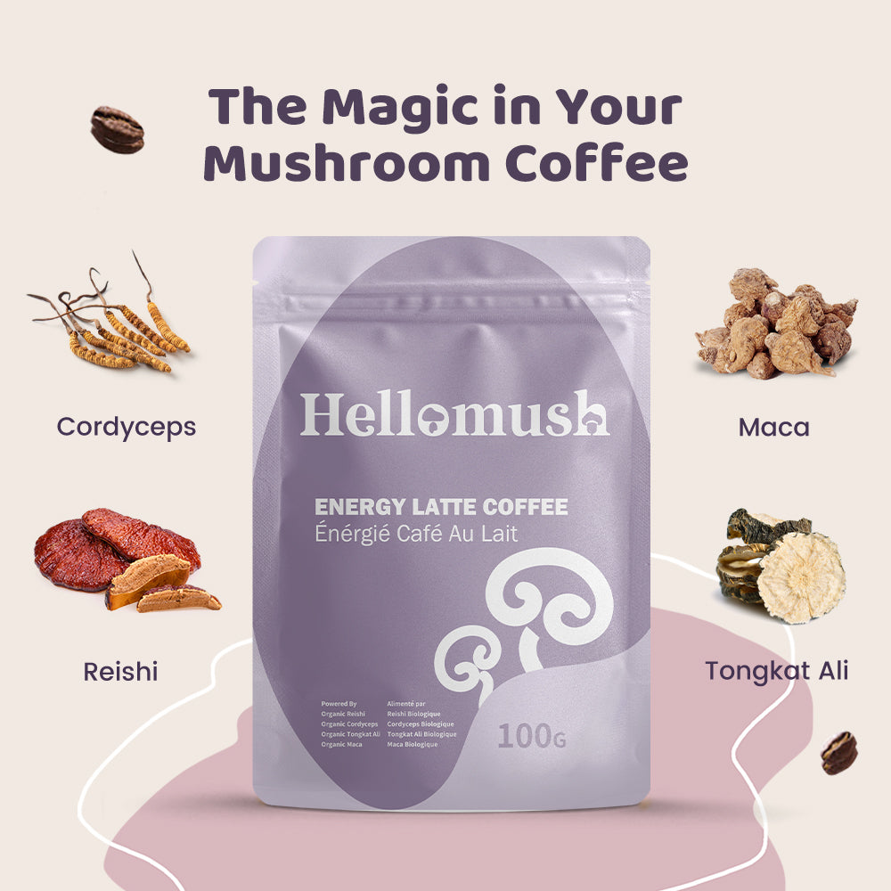 Energy Latte – Maca, Cordyceps, Reishi & Tongkat Ali Instant Coffee – 100g