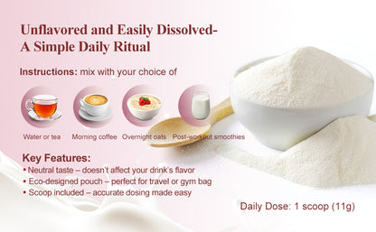 Hellomush Hydrolyzed Marine Collagen Peptides With Mushroom Complex Powder 330g